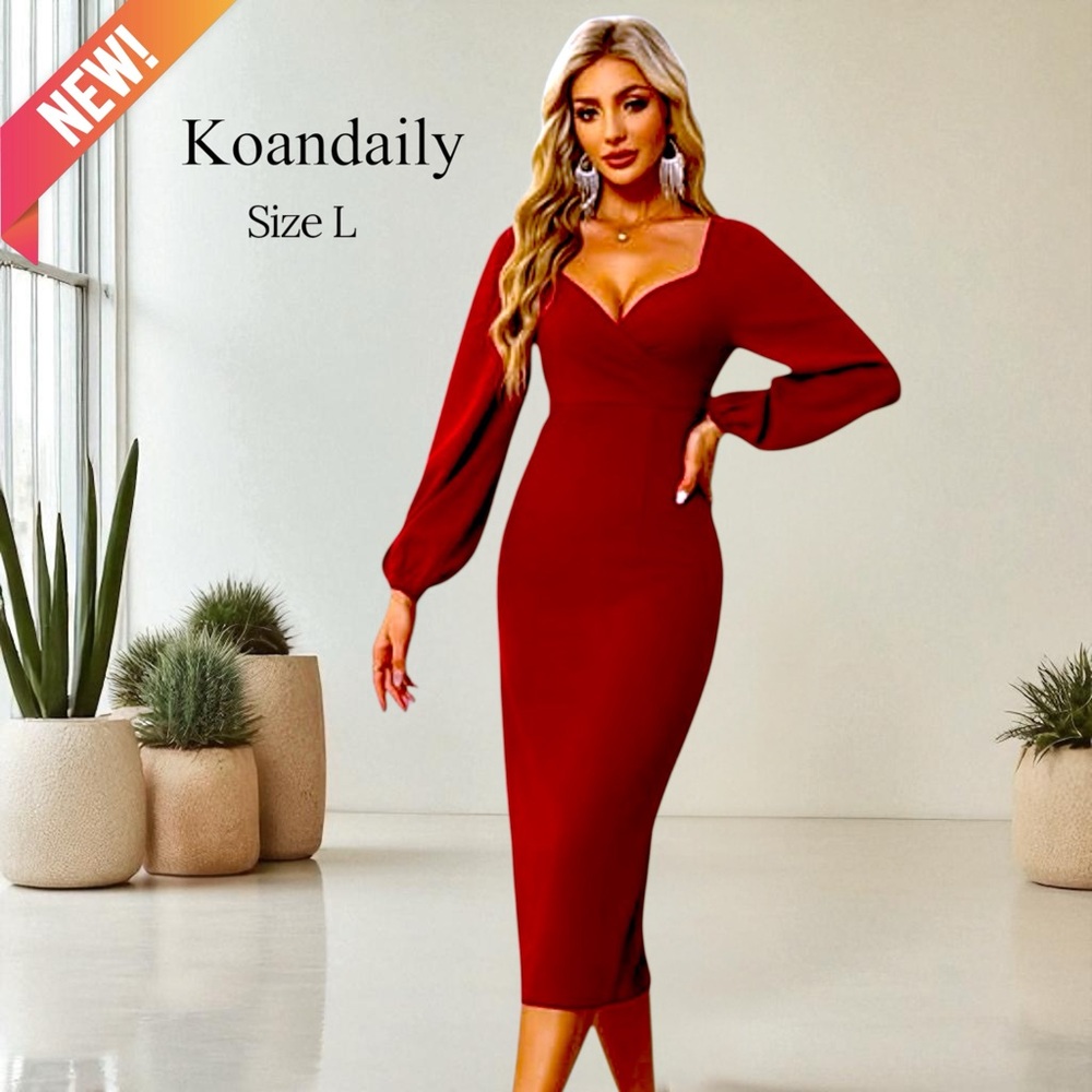 Koandaily Be Yourself Burgundy Bodycon Dress